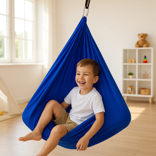 Niki | RustNest Cotton Therapy Sling | Soothing Deep Pressure | Black, 100×280 cm