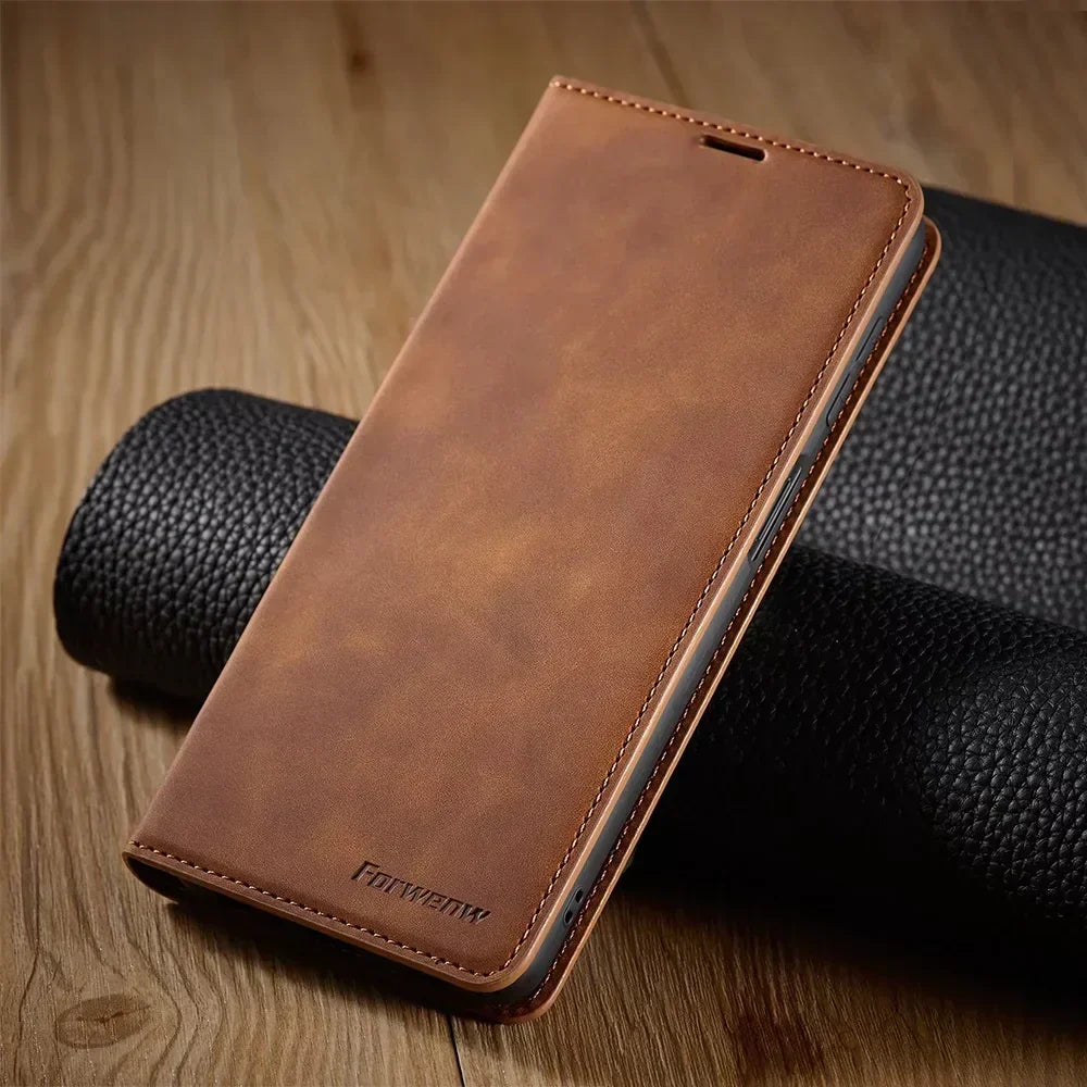 Niki Samsung Case: Magnetic Leather Bag for Stylish Protection