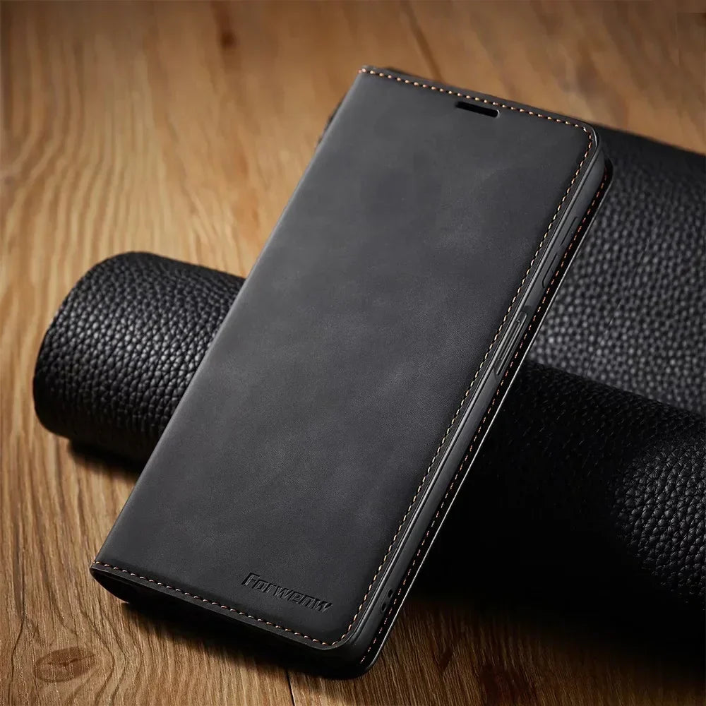 Niki Samsung Case: Magnetic Leather Bag for Stylish Protection