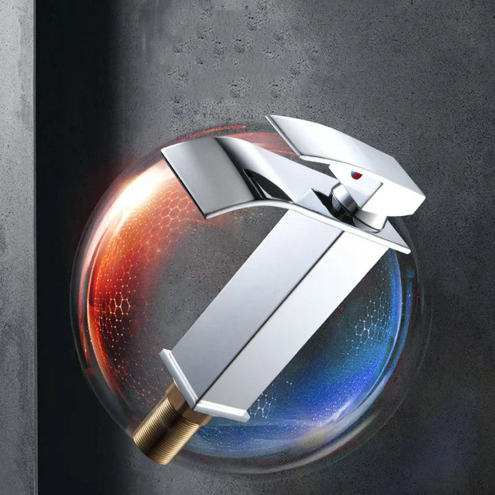 Niki Sink Mixer Aqualis Noir | Stainless Steel | Hot &amp; Cold Water | For Bathroom &amp; Guest Toilet