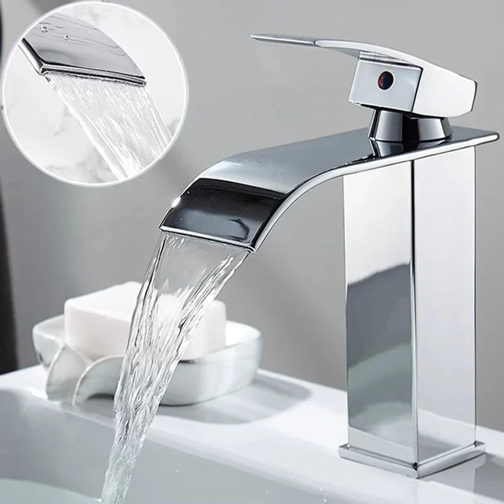 Niki Sink Mixer Aqualis Noir | Stainless Steel | Hot &amp; Cold Water | For Bathroom &amp; Guest Toilet