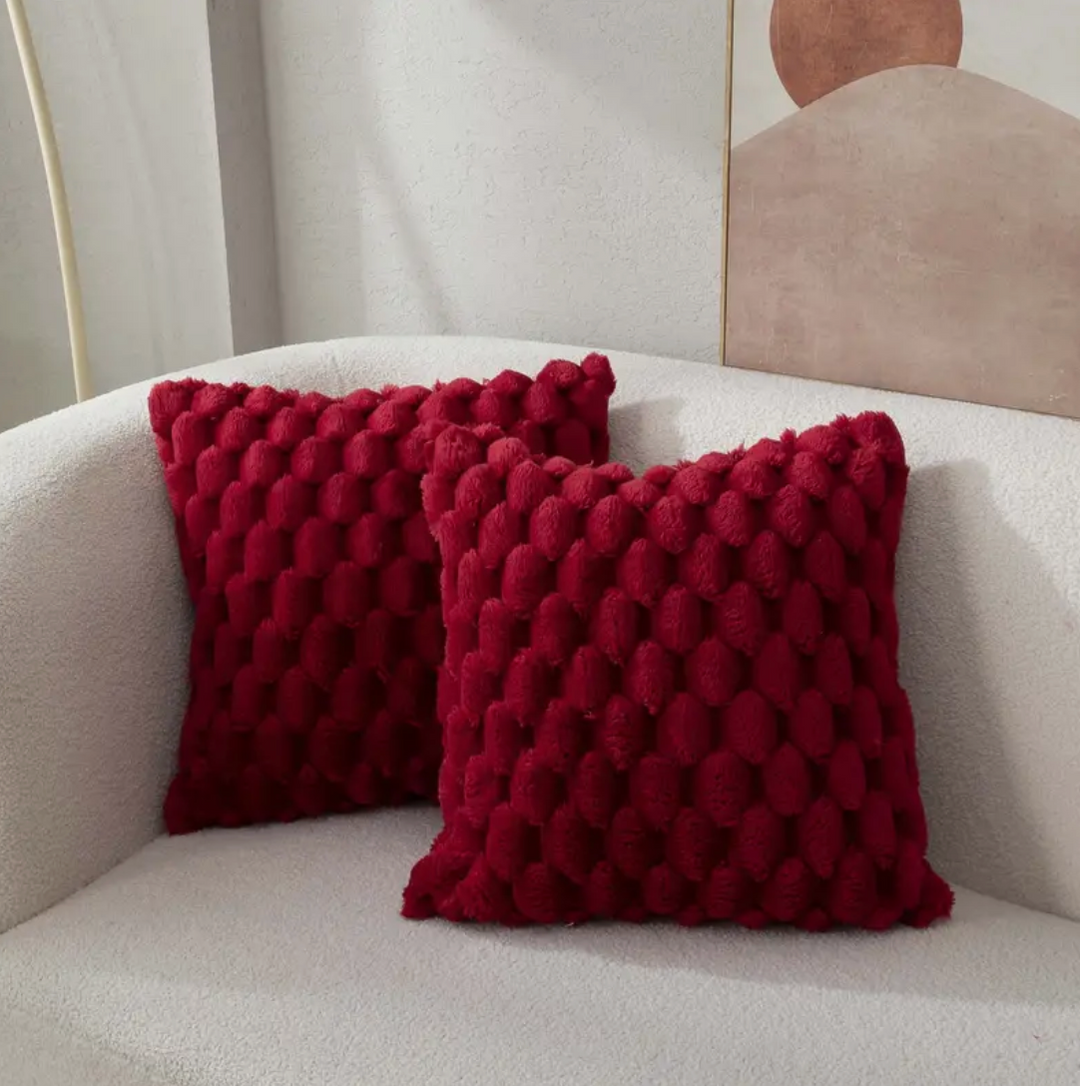 Niki | Textured Faux Fur Throw Pillow