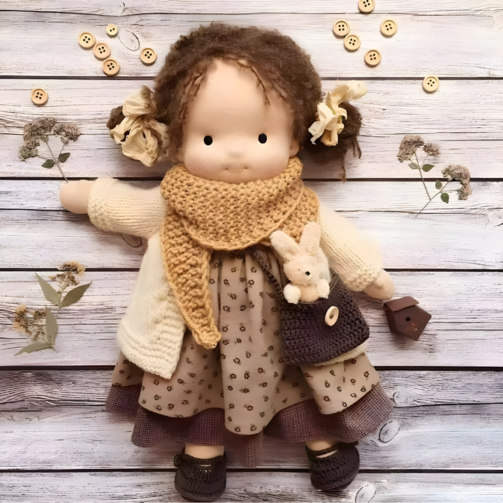 Niki | Toddler Waldorf Cloth Doll with Knitted Accents