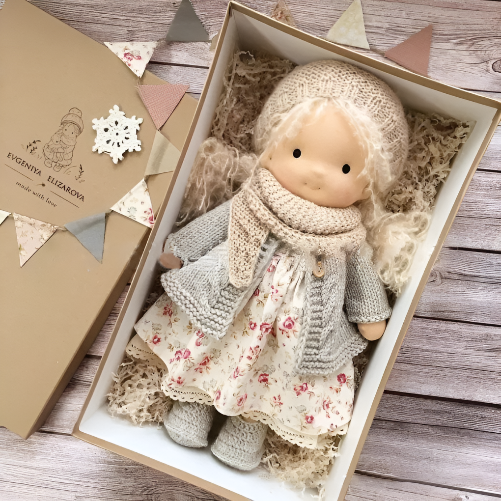 Niki | Toddler Waldorf Cloth Doll with Knitted Accents