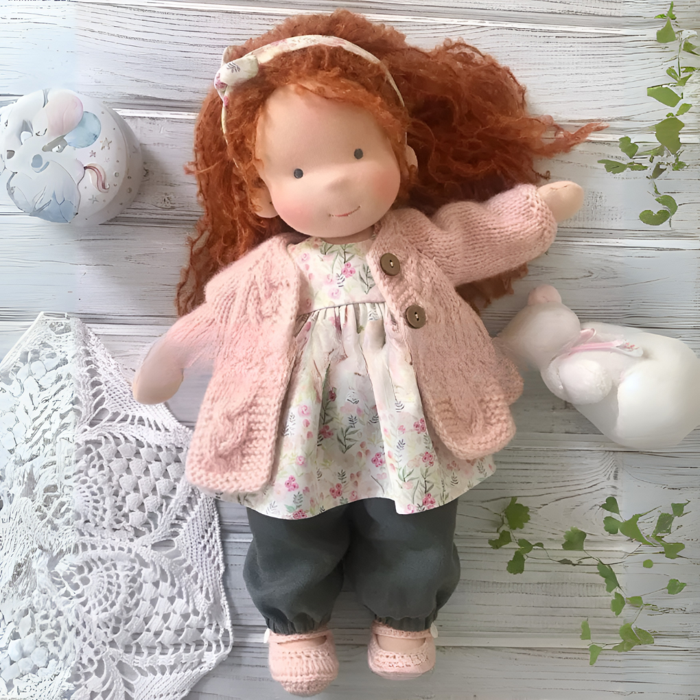 Niki | Toddler Waldorf Cloth Doll with Knitted Accents