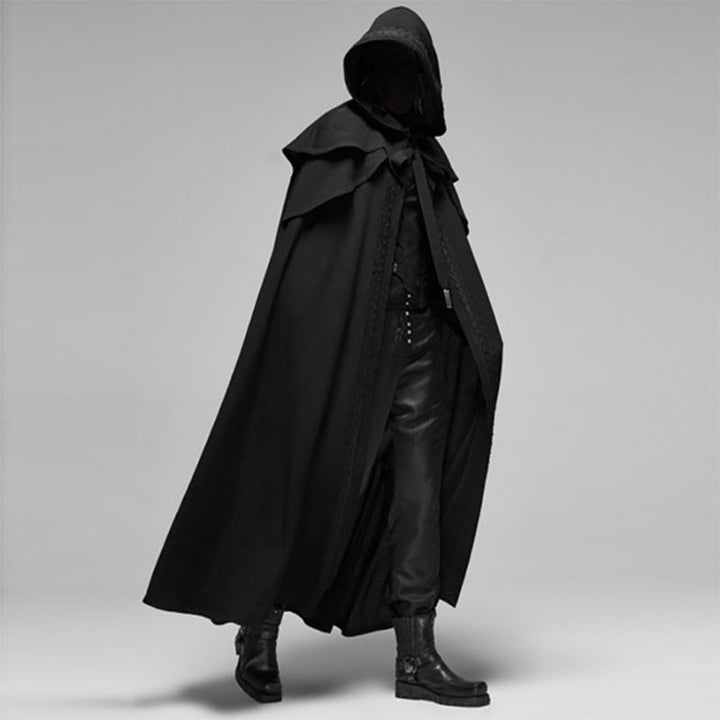 Niki | Unisex Hooded Cloak | Gothic Velvet Cape | Black