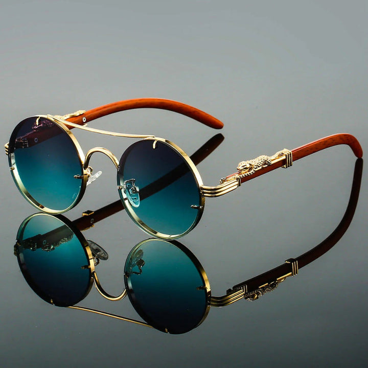 Niki | Unisex Round Double Bridge Sunglasses with Gradient Lenses