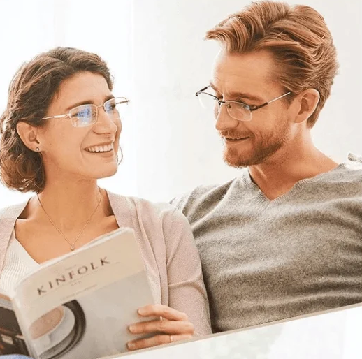 Niki | Viselio Intelligent Reading Glasses with Progressive Lenses | Ultra-Light &amp; Blue Light Filter | For Near &amp; Distant Vision | Titanium Frame TR90