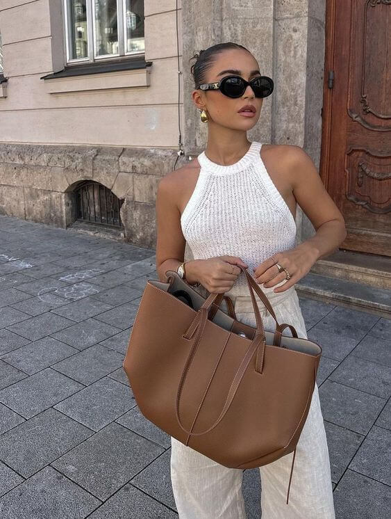 Niki | Voss – Vintage leather shoulder bag for women | Spacious, elegant and timeless design