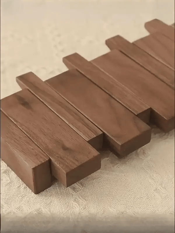 Niki | Wall mounted wooden coat rack with piano key design