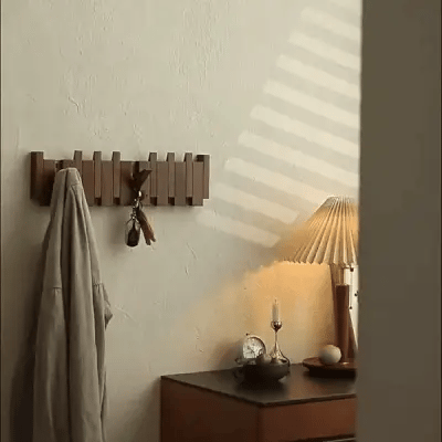 Niki | Wall mounted wooden coat rack with piano key design