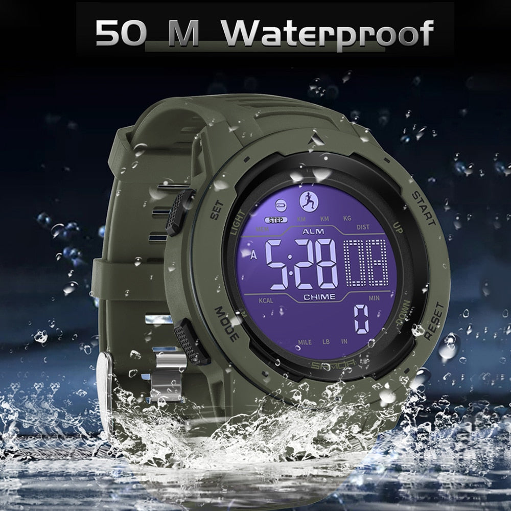 Niki | Waterproof Military Pedometer Digital Watch