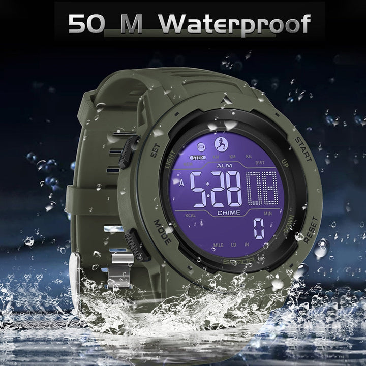 Niki | Waterproof Military Pedometer Digital Watch