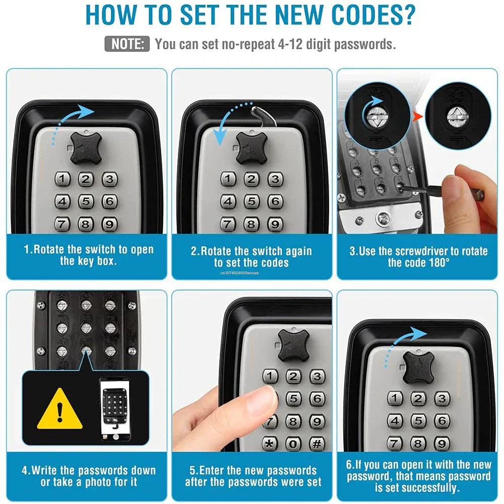 Niki | Waterproof Wall-Mounted Key Box – Outdoor Lockable Key Storage with Combination Code