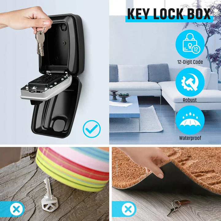 Niki | Waterproof Wall-Mounted Key Box – Outdoor Lockable Key Storage with Combination Code