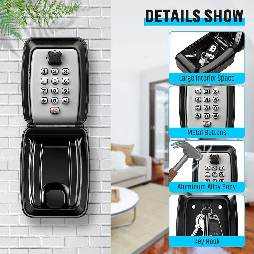 Niki | Waterproof Wall-Mounted Key Box – Outdoor Lockable Key Storage with Combination Code
