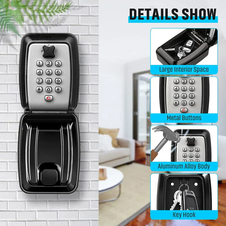 Niki | Waterproof Wall-Mounted Key Box – Outdoor Lockable Key Storage with Combination Code
