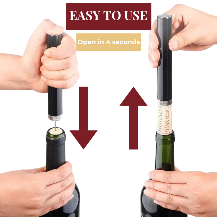 Niki | WineLuxe Air Pressure Wine Opener – Stainless Steel &amp; Ergonomic Design