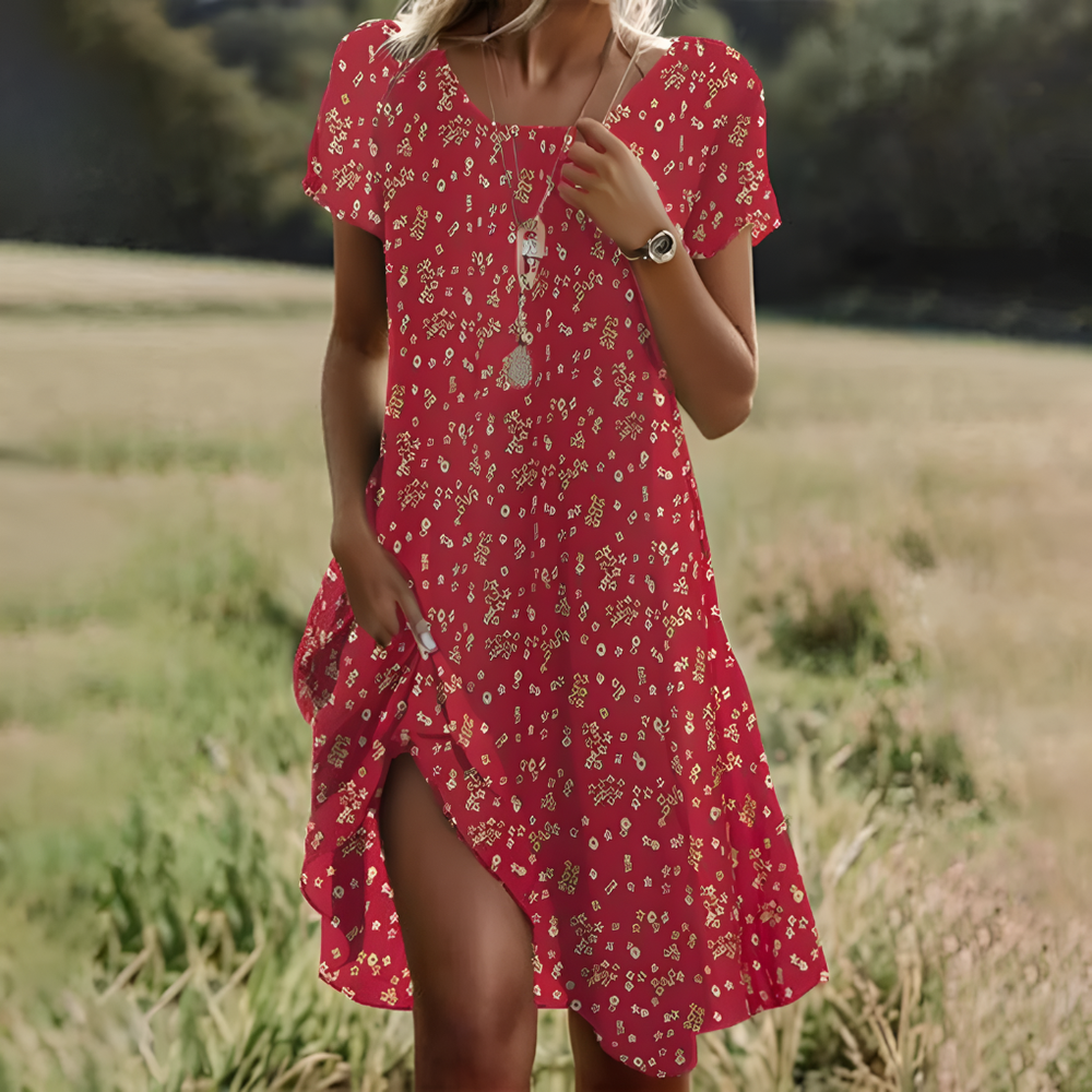 Niki | Women's Casual Midi Dress with Polka Dots