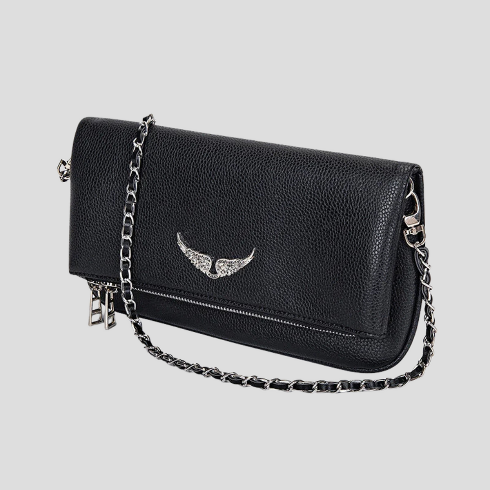 Niki | Women's Chain Strap Clutch Bag with Wing Detail