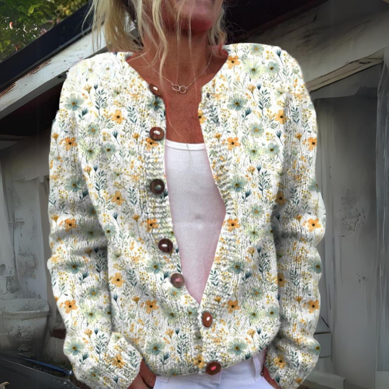 Niki | Women's Floral Button-Up Cardigan