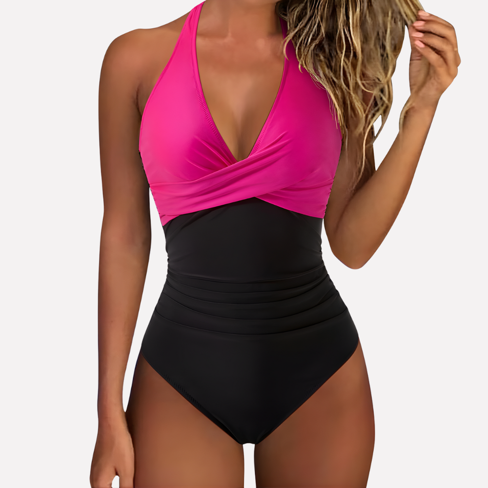 Niki | Women's Halter One-Piece Swimsuit with Ruched Torso