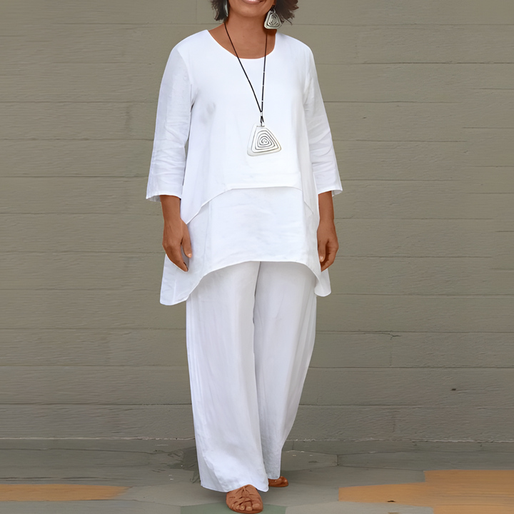 Niki | Women's Layered Linen Pant Set