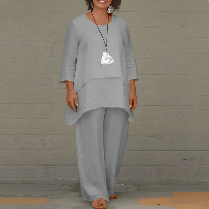 Niki | Women's Layered Linen Pant Set