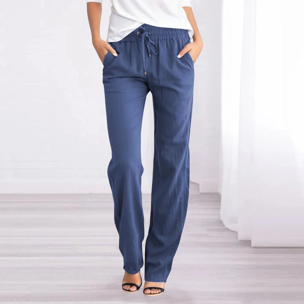 Niki | Women's Linen Blend Drawstring Trousers