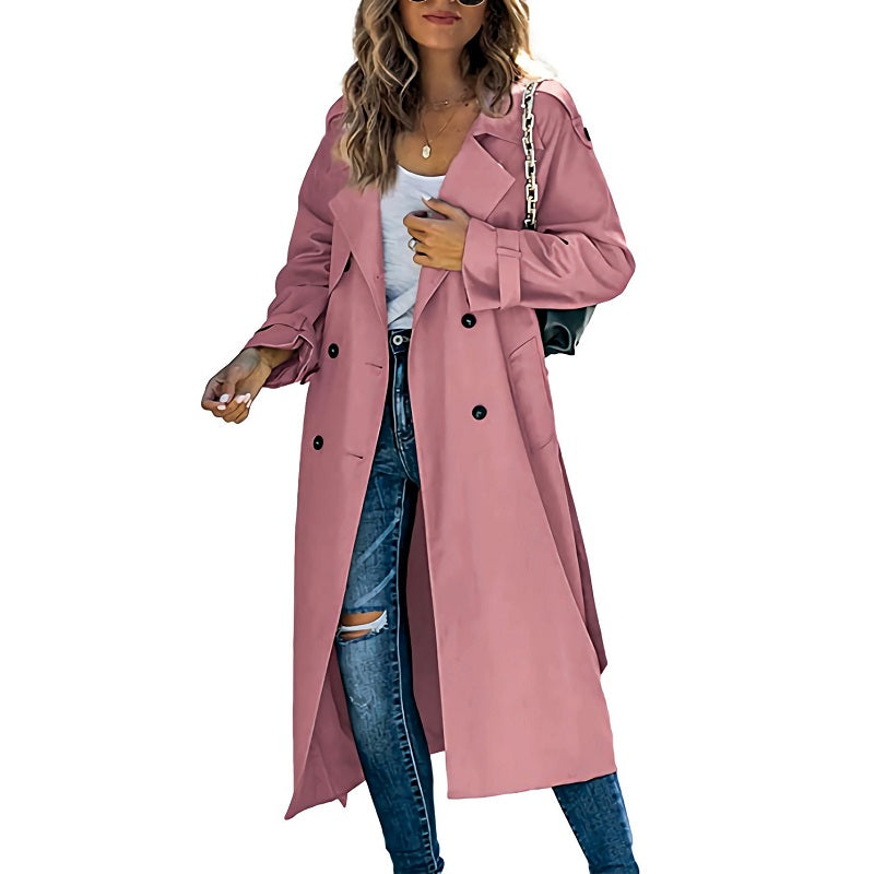 Niki | Women's Long Trench Coat Double-Breasted