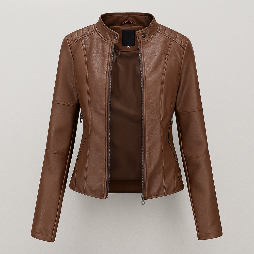 Niki | Women's Moto Jacket with Stand Collar