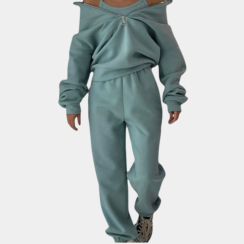 Niki | Women's Oversized Zip-Up Sweatshirt & Jogger Set