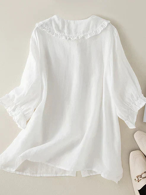 Niki | Women's Ruffle Collar Button-Down Shirt