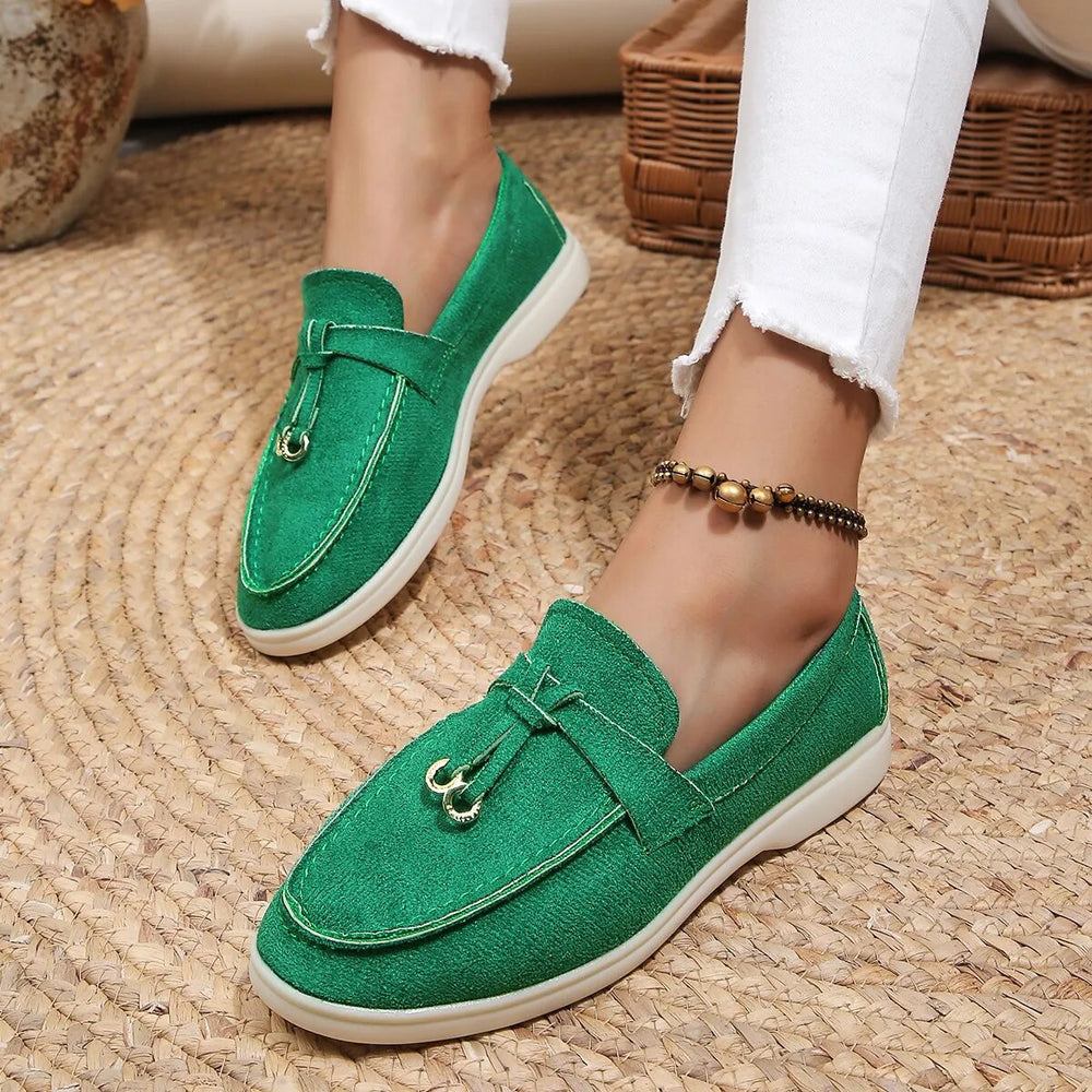 Niki | Women's Slip-On Loafers with Bow Detail