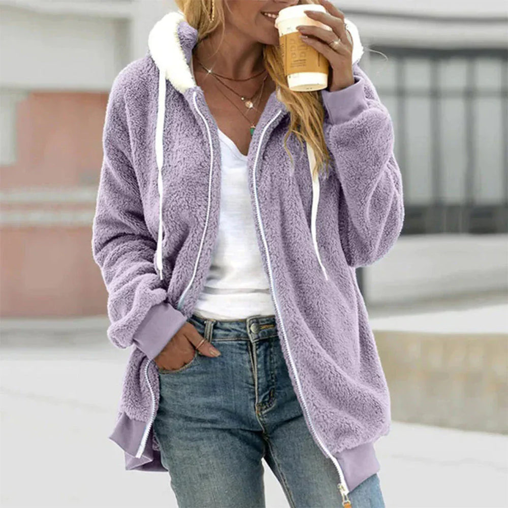 Niki | Women's Zip-Up Fleece Hoodie with Drawstring Hood