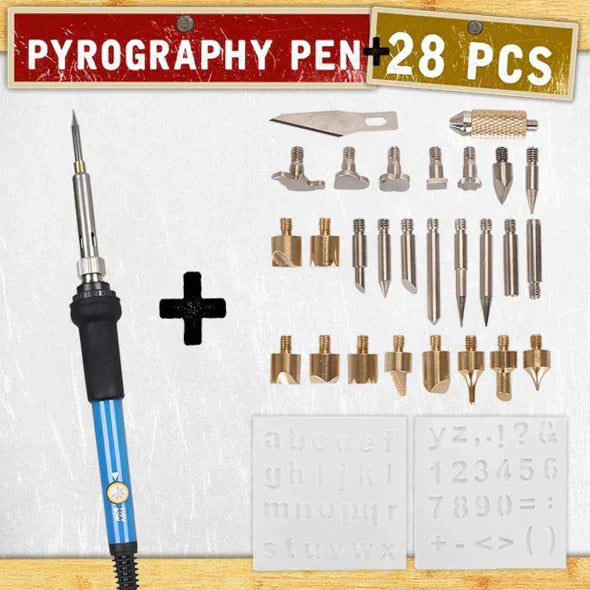 Niki | Wood Burning Set | Adjustable Temperature &amp; 28 Tips | Creative Hobby