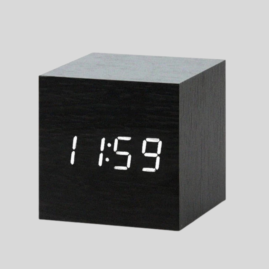 Niki | Wooden Digital Alarm Clock with LED Time Display
