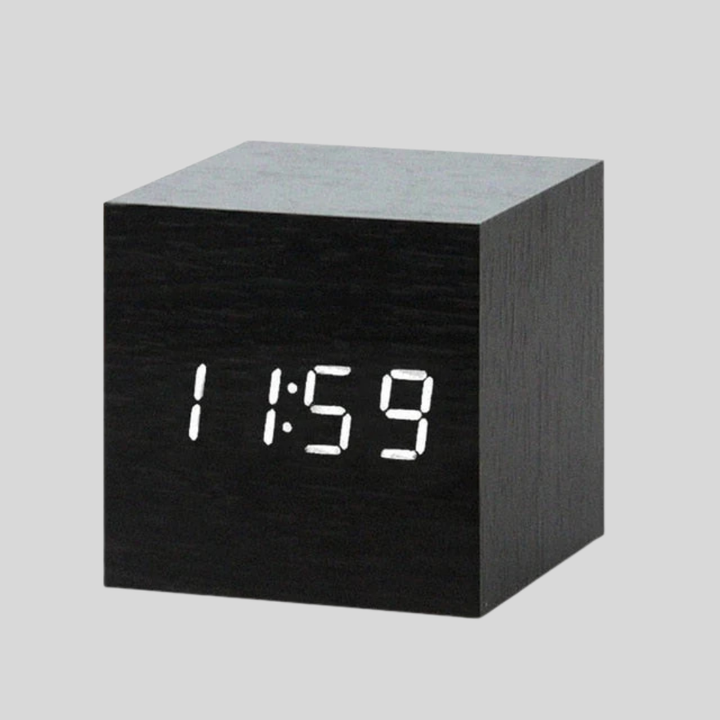 Niki | Wooden Digital Alarm Clock with LED Time Display