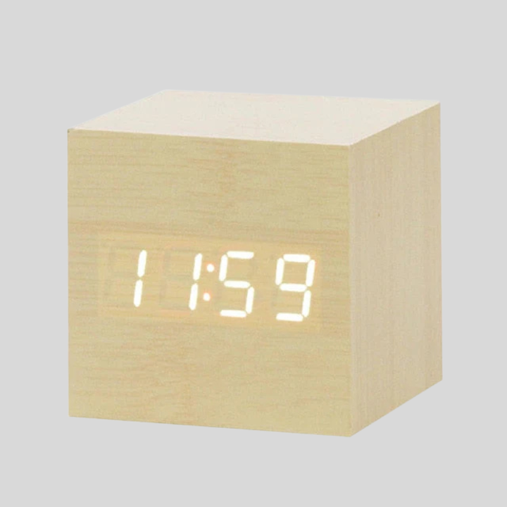 Niki | Wooden Digital Alarm Clock with LED Time Display