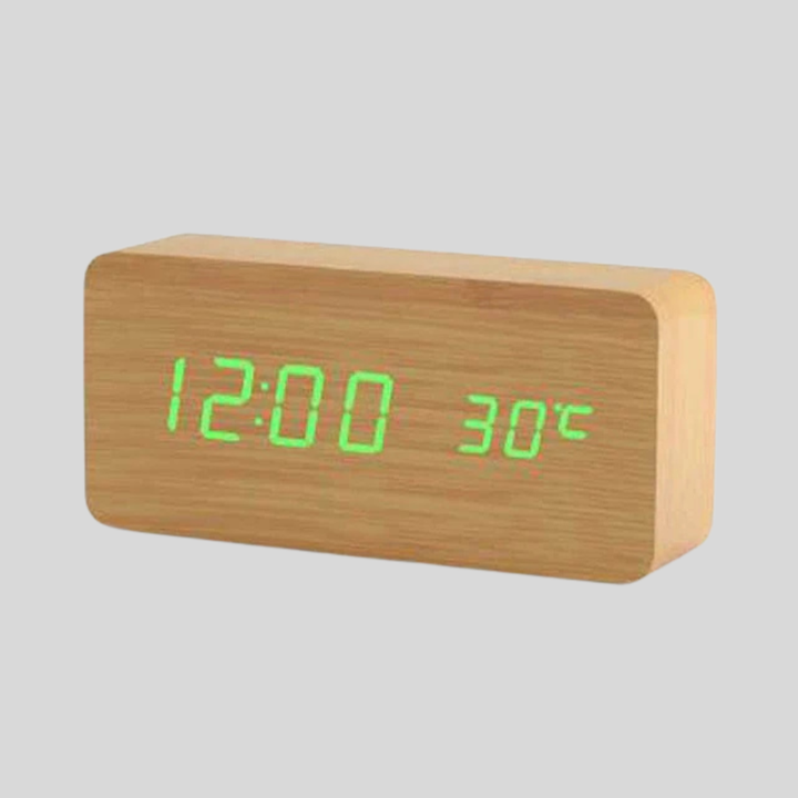 Niki | Wooden Digital Alarm Clock with LED Time Display