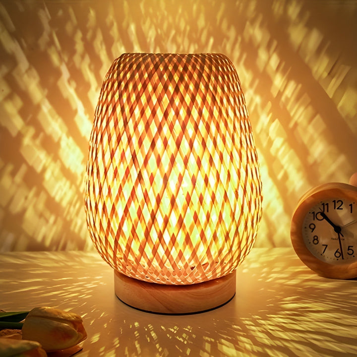 Niki | Woven Table Lamp with USB Power