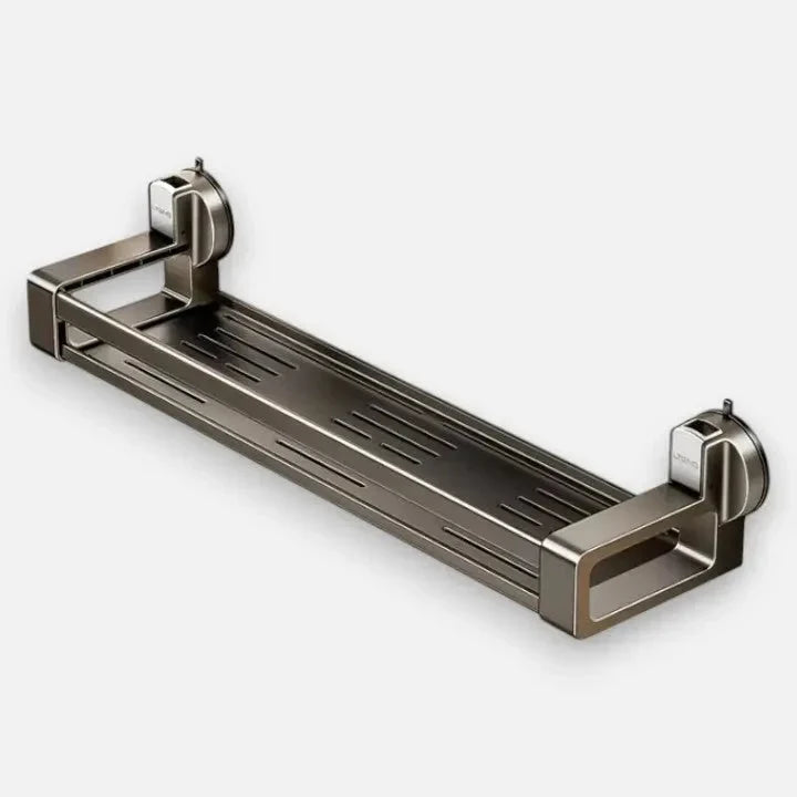 No-Drill Carbon Steel Bathroom Shelf with Suction Cup