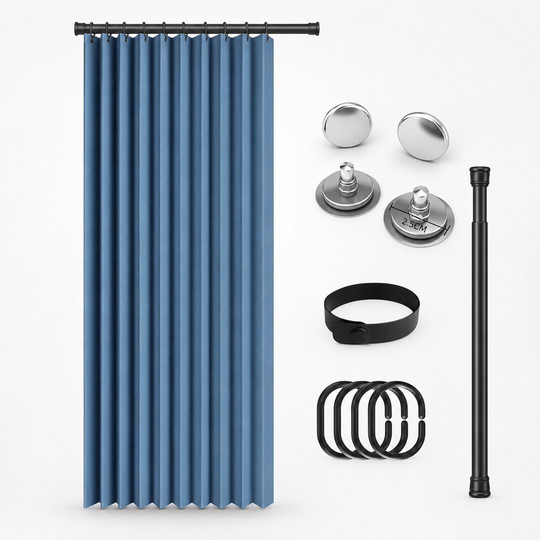No-Drill Magnetic Accordion Door Curtain