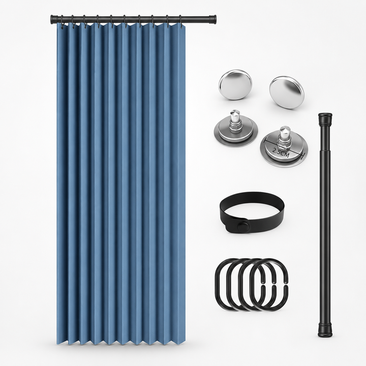 No-Drill Magnetic Accordion Door Curtain