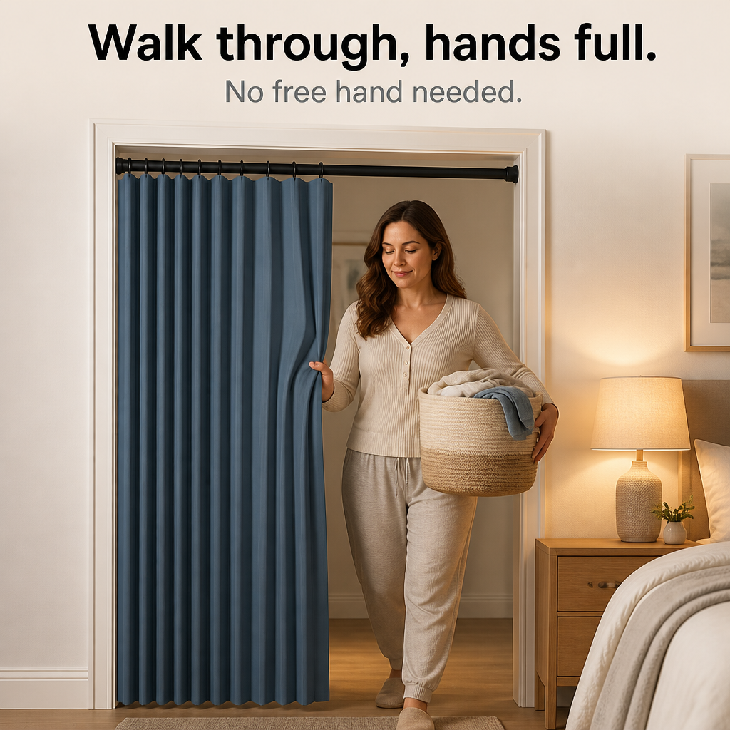 No-Drill Magnetic Accordion Door Curtain