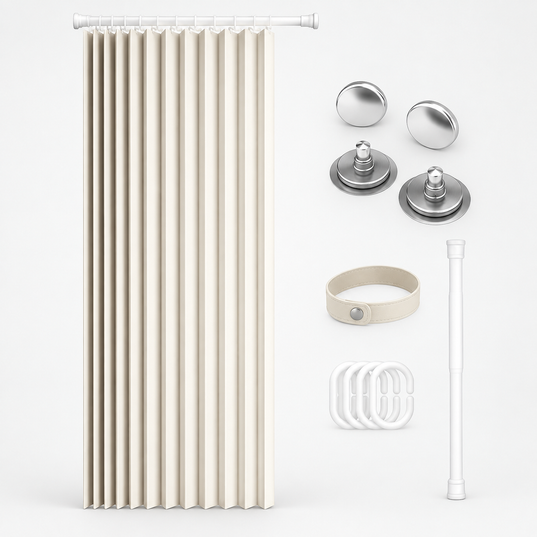 No-Drill Magnetic Accordion Door Curtain