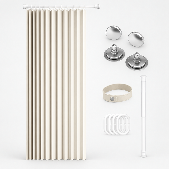 No-Drill Magnetic Accordion Door Curtain