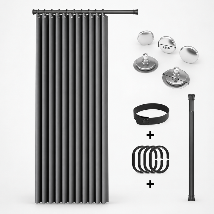 No-Drill Magnetic Accordion Door Curtain