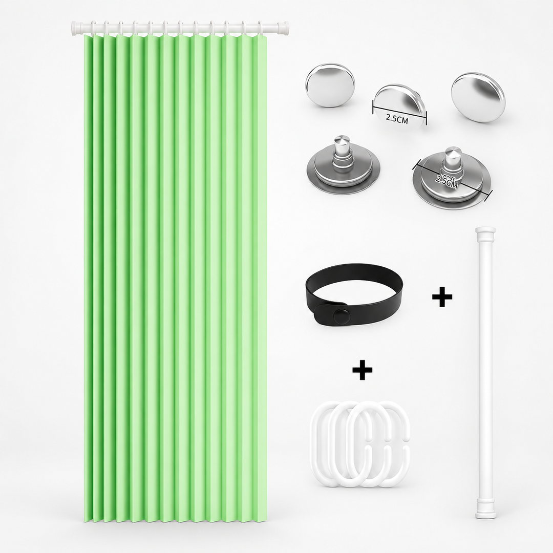 No-Drill Magnetic Accordion Door Curtain