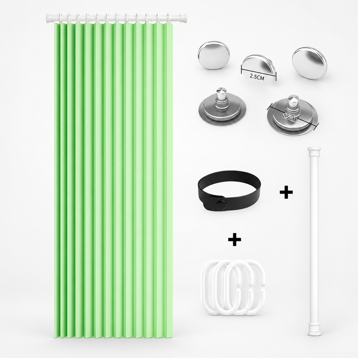 No-Drill Magnetic Accordion Door Curtain
